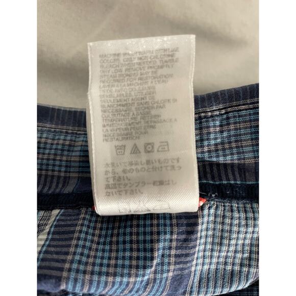 The North Face Mens Sz XL Short Sleeve Shirt Blue Gray Striped Button Up - Picture 9 of 9